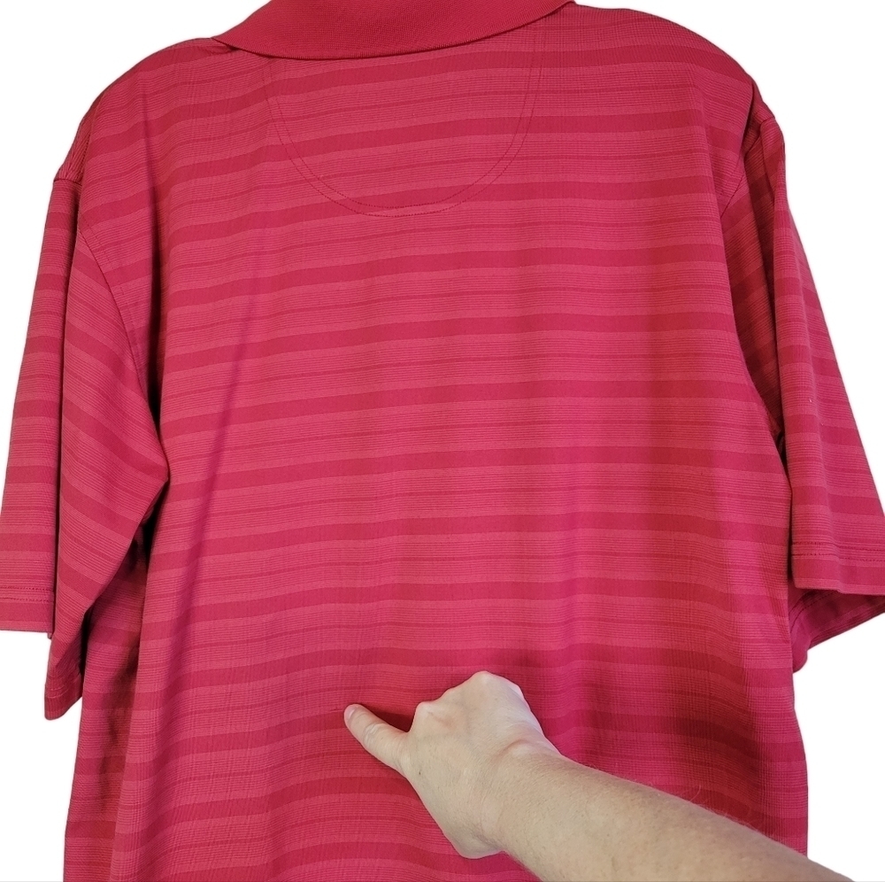 Pebble Beach Stripped Red Polo Men's Large - Picture 3 of 8